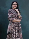 Indiehaat | Blockprinted Cotton Lehanga Choli Black