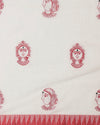 Shakti Kora Silk Red & White Durga Embroidery Saree