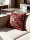 Indiehaat | Pure Cotton Multicolor Embroidered Cushion Cover