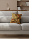 Indiehaat | Pure Cotton Multicolor Embroidered Cushion Cover