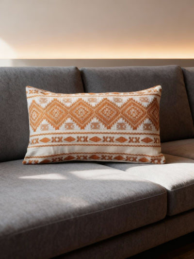 Indiehaat | Pure Cotton Jaquard Pillow Cover Beige