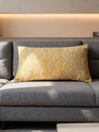 Indiehaat | Pure Cotton Jaquard Pillow Cover Yellow
