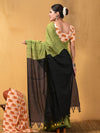 Indiehaat | Hand Dyed Khadi Cotton Saree Green