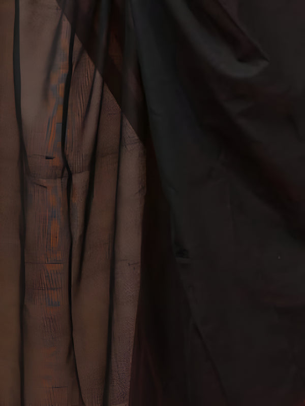 Indiehaat | Hand Dyed Khadi Cotton Saree Orange