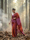 Indiehaat | Hand Dyed Khadi Cotton Saree Multicolor
