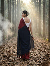 Indiehaat | Hand Dyed Khadi Cotton Saree Red