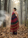 Indiehaat | Hand Dyed Khadi Cotton Saree Multicolor