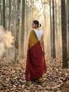 Indiehaat | Hand Dyed Khadi Cotton Saree Yellow