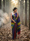 Indiehaat | Hand Dyed Khadi Cotton Saree Multicolor