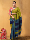 Indiehaat | Hand Dyed Khadi Cotton Saree Green