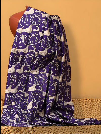 Indiehaat | Hand Dyed Khadi Cotton Saree Brown