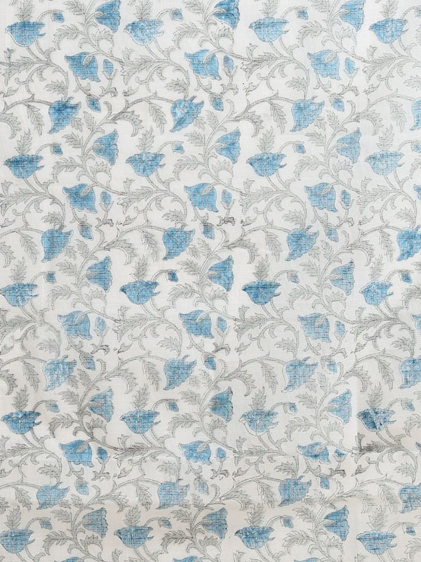 Indiehaat | Pure Kota Doria Blockprint Suit Blue