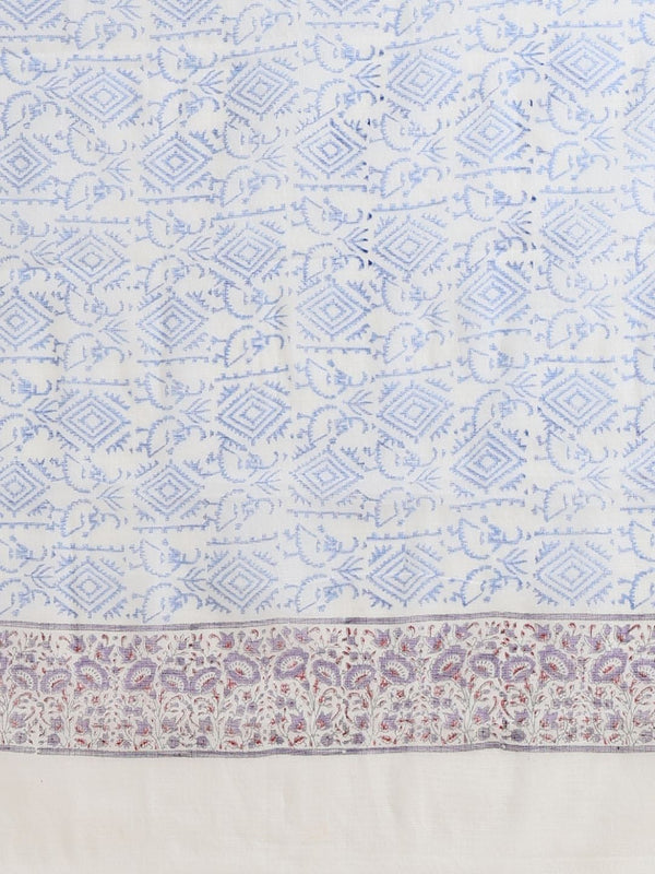 Indiehaat | Pure Kota Doria Blockprint Suit Blue