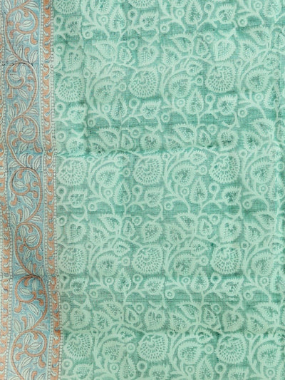 Indiehaat | Pure Kota Doria Blockprint Suit Green