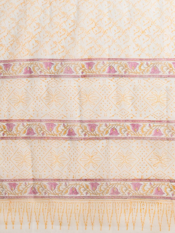 Indiehaat | Pure Kota Doria Blockprint Suit Yellow