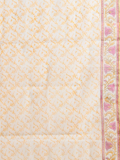 Indiehaat | Pure Kota Doria Blockprint Suit Yellow