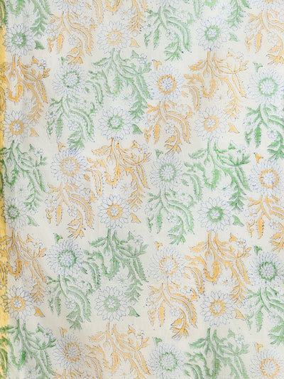 Indiehaat | Pure Kota Doria Blockprint Suit Green