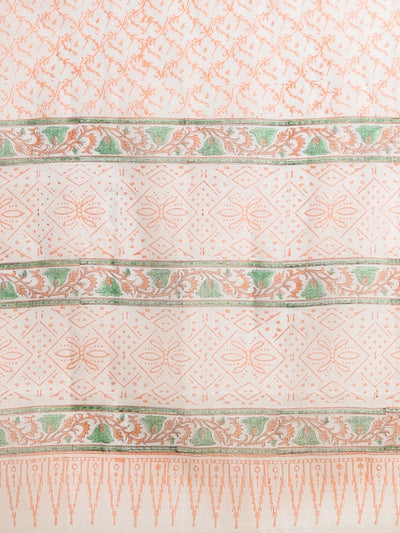 Indiehaat | Pure Kota Doria Blockprint Suit Orange