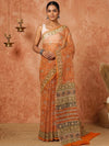 Indiehaat | Kota Doria Hand Block Print Multicolor Saree
