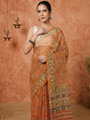 Indiehaat | Kota Doria Hand Block Print Multicolor Saree