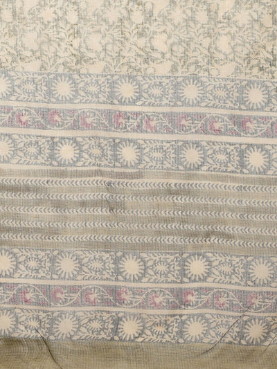 Indiehaat | Kota Doria Hand Block Print Multicolor Saree