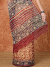 Indiehaat | Kota Doria Hand Block Print Multicolor Saree