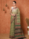 Indiehaat | Kota Doria Hand Block Print Multicolor Saree