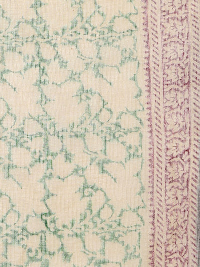 Indiehaat | Kota Doria Hand Block Print Multicolor Saree