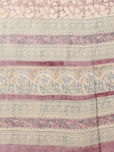 Indiehaat | Kota Doria Hand Block Print Multicolor Saree