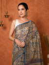 Indiehaat | Kota Doria Hand Block Print Multicolor Saree