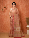 Indiehaat | Kota Doria Hand Block Print Multicolor Saree