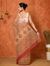 Indiehaat | Kota Doria Hand Block Print Multicolor Saree