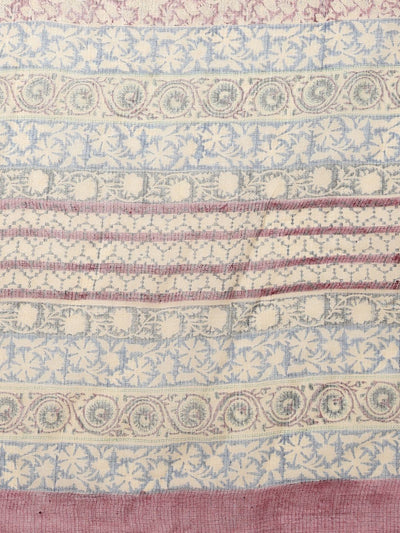Indiehaat | Kota Doria Hand Block Print Multicolor Saree