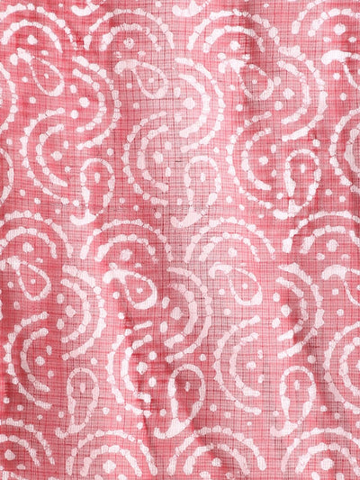 Indiehaat | Kota Doria Hand Wax Batik Suit Red