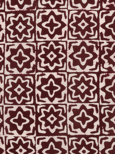 Indiehaat | Pure Mul Cotton Hand Wax Batik Suit Brown