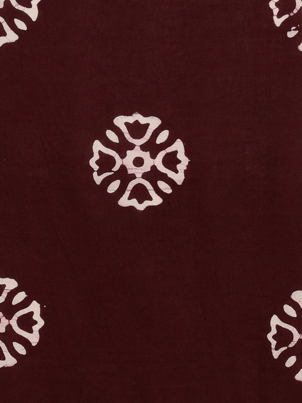 Indiehaat | Pure Mul Cotton Hand Wax Batik Suit Brown