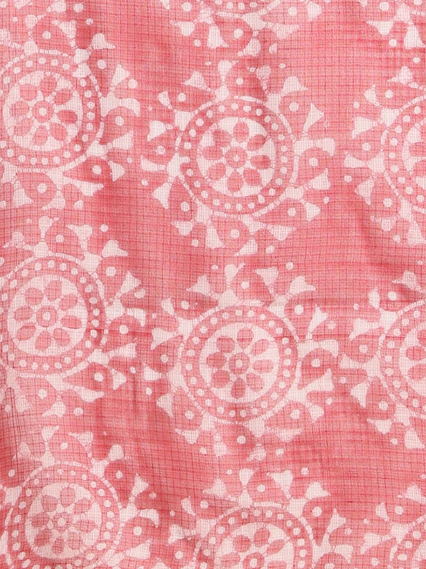 Indiehaat | Kota Doria Hand Wax Batik Suit Red