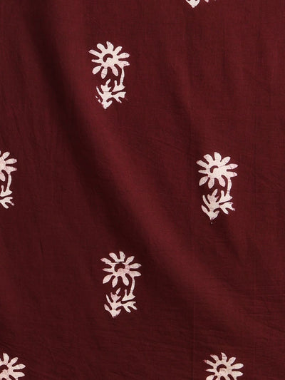 Indiehaat | Kota Doria Hand Wax Batik Suit Brown