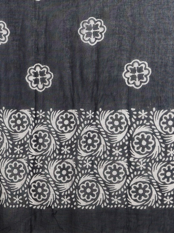 Indiehaat | Pure Mul Cotton Hand Wax Batik Suit Black & White