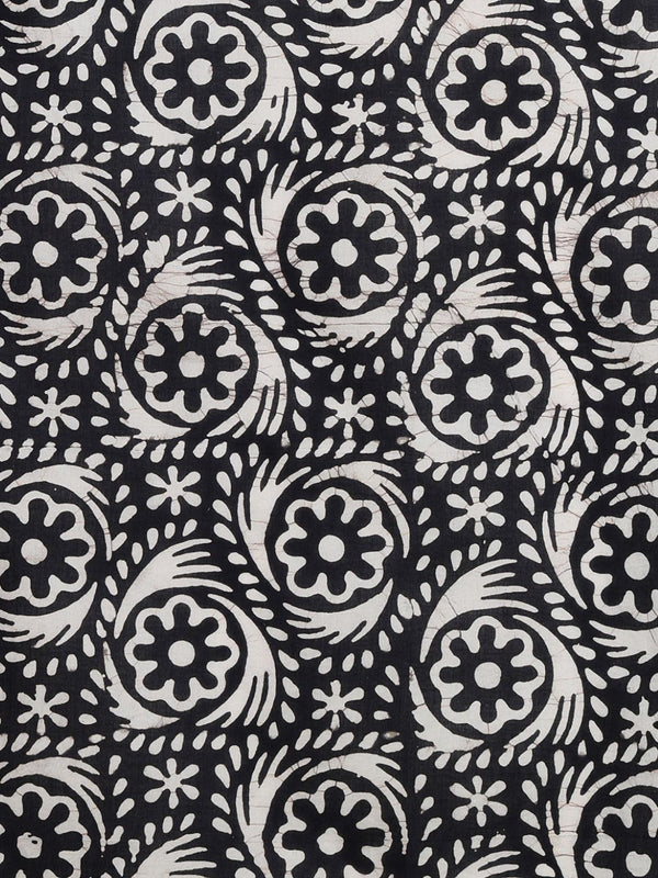 Indiehaat | Pure Mul Cotton Hand Wax Batik Suit Black & White