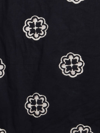 Indiehaat | Pure Mul Cotton Hand Wax Batik Suit Black & White