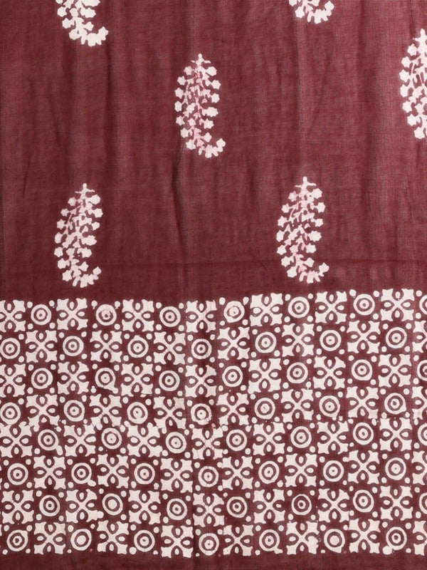 Indiehaat | Pure Mul Cotton Hand Wax Batik Suit Brown