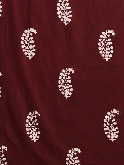 Indiehaat | Pure Mul Cotton Hand Wax Batik Suit Brown