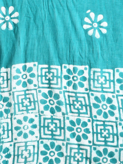 Indiehaat | Pure Mul Cotton Hand Wax Batik Suit Blue