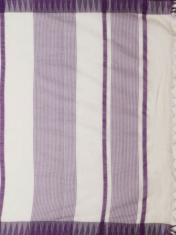 Indiehaat | Kora Silk Handloom Embroidered Saree White