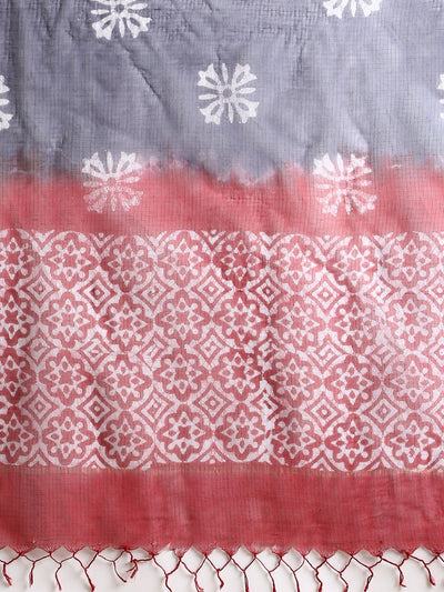 Indiehaat | Kota Doria Hand Wax Batik Suit Red