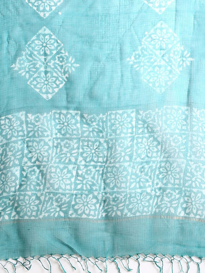 Indiehaat | Kota Doria Hand Wax Batik Suit Green