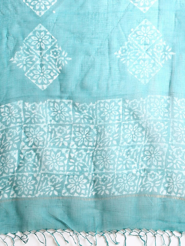 Indiehaat | Kota Doria Hand Wax Batik Suit Green