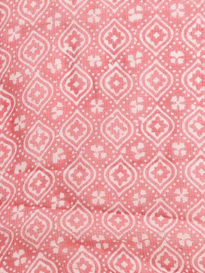 Indiehaat | Kota Doria Hand Wax Batik Suit Red