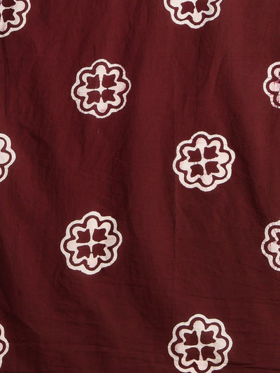 Indiehaat | Pure Mul Cotton Hand Wax Batik Suit Brown